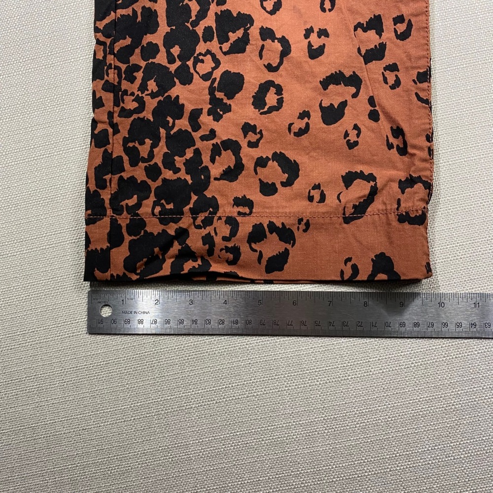 Maeve Anthropologie The Colette Leopard Print Wide Leg Cropped Pants Rust 24 - Picture 6 of 9